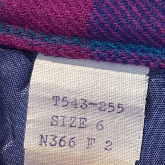 Vintage Pendleton Purple & Pink Plaid Wool Mid-Length Skirt - Picture 5 of 6